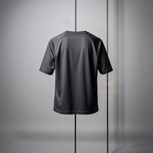 Men's Micro Interlock Track Suit – 2 Pcs Grey Set with Round Neck T-Shirt & Trouser