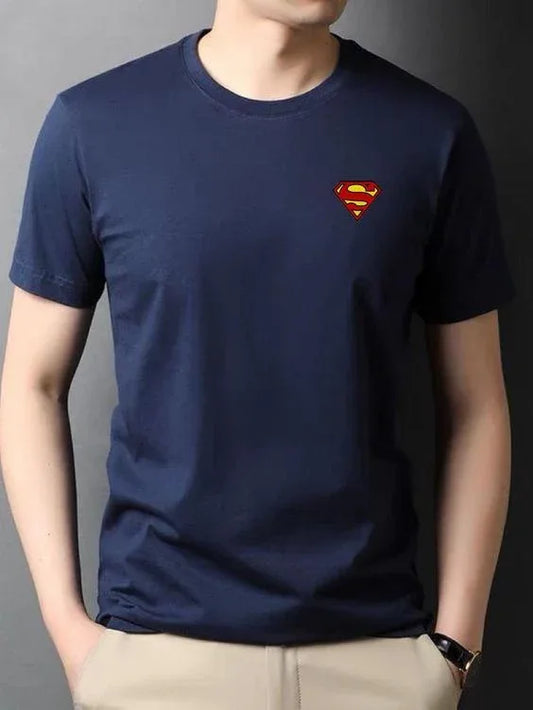 Men's Cotton Jersey Printed Crew Neck T-Shirt – Pack of 3 (White, Blue, Black) - JSJunoon.com
