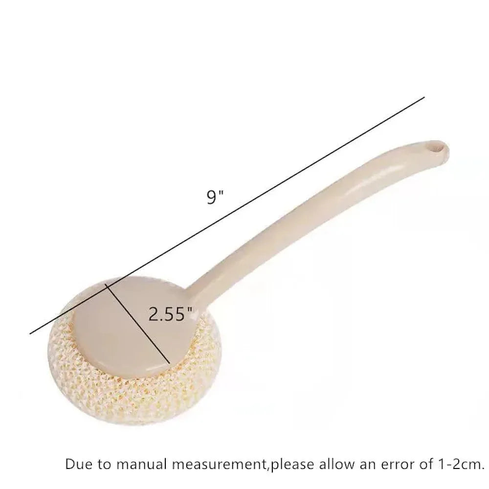 Multipurpose Fiber Cleaning Scrubbers with Long Handle – 1 Pc Multicolor Household Tool, Reusable Kitchen & Bathroom Cleaner - JSJunoon.com