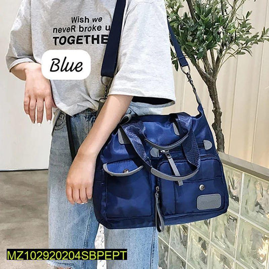 JS Junoon Women’s Parachute Plain Shoulder Bag – Blue, 14×4×12 Inches Stylish Handbag - JSJunoon.com