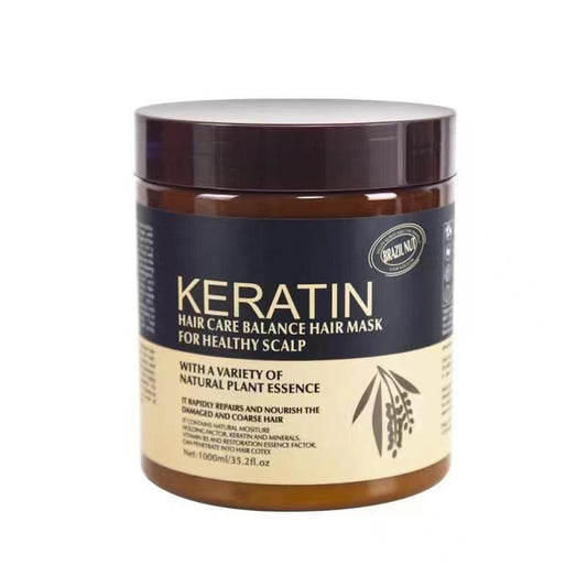 Hair Mask, 500ml – Brown Brazil Nut Smooth Cream, Deep Conditioning & Nourishing Treatment for Damaged, Dry & Frizzy Hair, Restores Shine & Softness