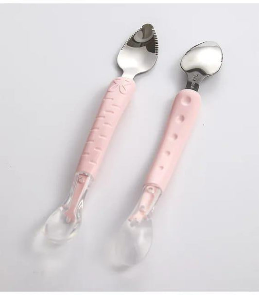 2-in-1 Silicone Baby Mashing Spoon – Soft, Safe & Durable Feeding Tool for Infants and Toddlers – Multicolor