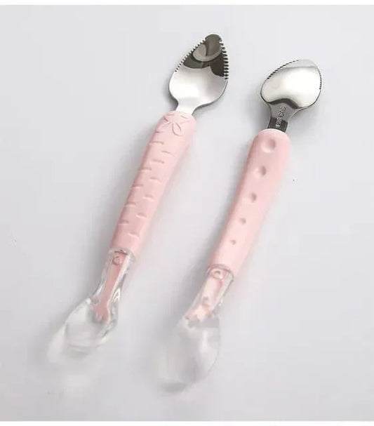 2-in-1 Silicone Baby Mashing Spoon – Soft, Safe & Durable Feeding Tool for Infants and Toddlers – Multicolor - JSJunoon.com