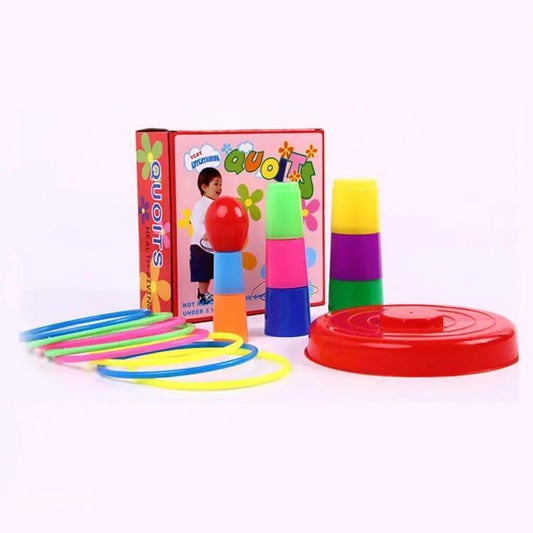 Plastic Rings Stacking Tower Toy – 10 Pcs Colorful Educational Toy for Kids
