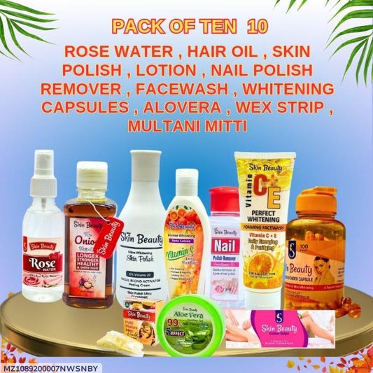 10 in 1 Skincare & Haircare Bundle – Complete Beauty Care Set