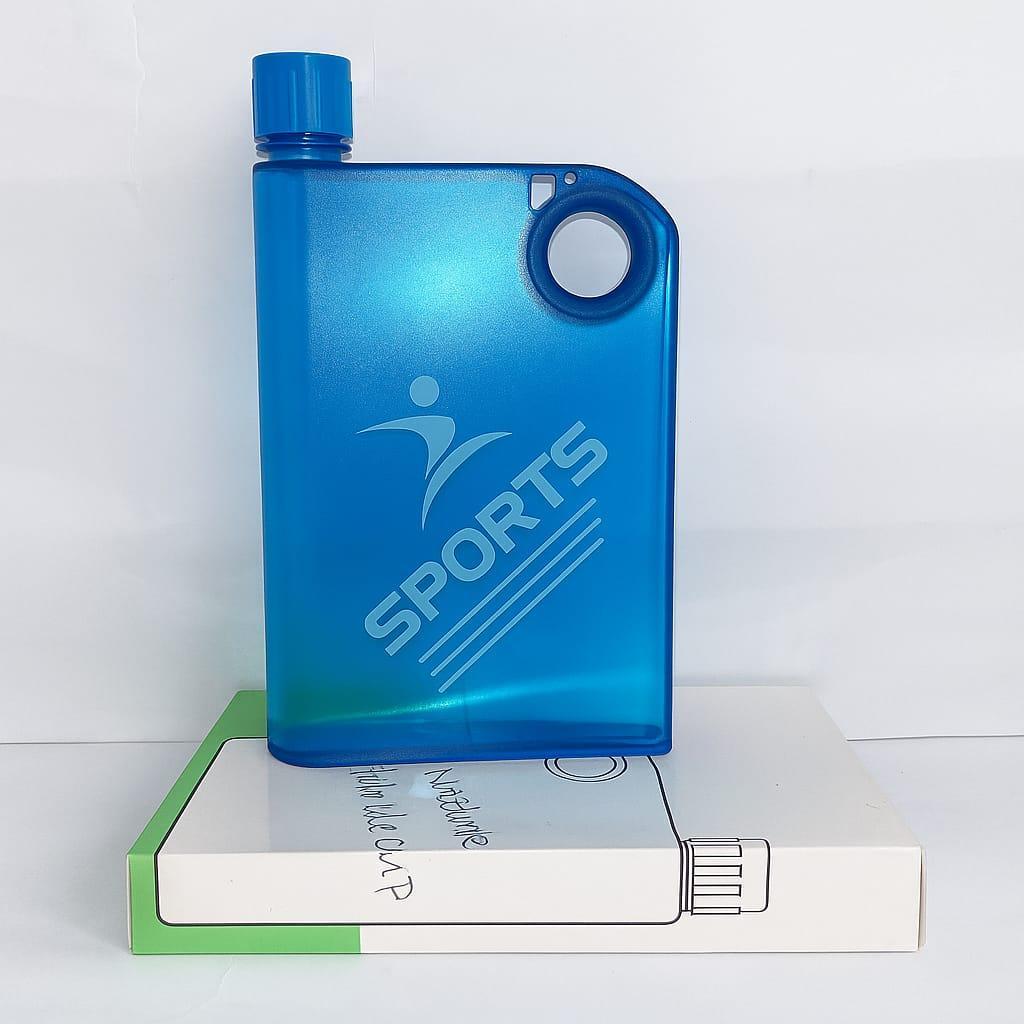 Notebook Water Bottle – Slim, BPA-Free Plastic Kids & School Water Bottle | Portable, Leak-Proof, 1 Pc