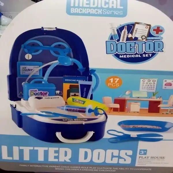 20 Piece Medical Backpack Toy Set for Kids | Doctor Play Set with Accessories – Blue - JSJunoon.com