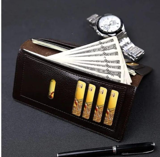 JS JUNOON Men's Multicolor Leather Wallet – Premium Quality, Durable, Sleek Design, Perfect for Cards & Cash, 1 P