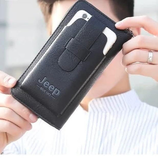JS JUNOON Unisex Slim Leather Wallet with Zipper Closure – Stylish & Portable, Light Brown/Dark Brown/Black, 1 Pc - JSJunoon.com