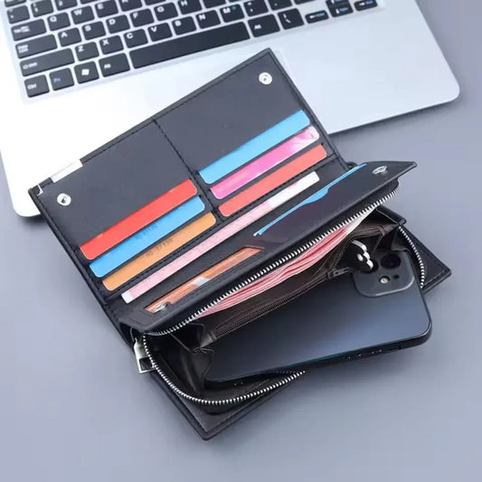 JS JUNOON Unisex PU Leather Long Wallet – Stylish Multicolor, Durable & Functional for Men & Women, 1 Pc - JSJunoon.com