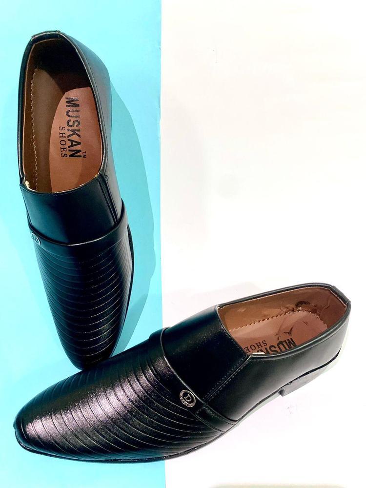 JS Junoon Men’s Rexine Formal Dress Shoes – Black - JSJunoon.com