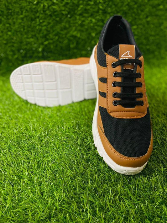 JS Junoon Men's Rexine Walking & Running Shoes – Brown - JSJunoon.com