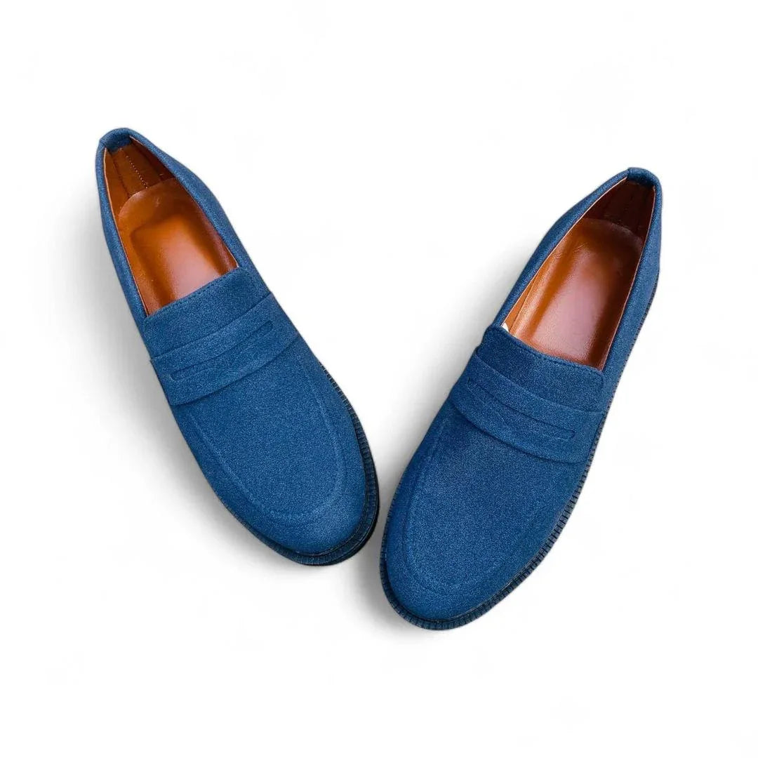 JS JUNOON -Men's Synthetic Leather Dress Shoes – Formal & Casual, Blue - JSJunoon.com
