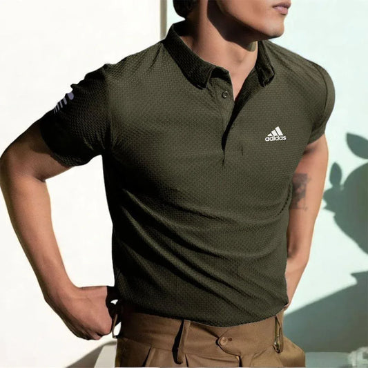 Men's Dri Fit Slim Fit Polo Shirt – Black, Breathable Casual Wear (1 Pc) - JSJunoon.com