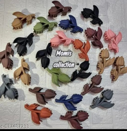 3 Pcs Medium Length Multicolor Hair Claw – Stylish Hair Accessories for All Hair Types, Secure Grip & Daily Use - JSJunoon.com