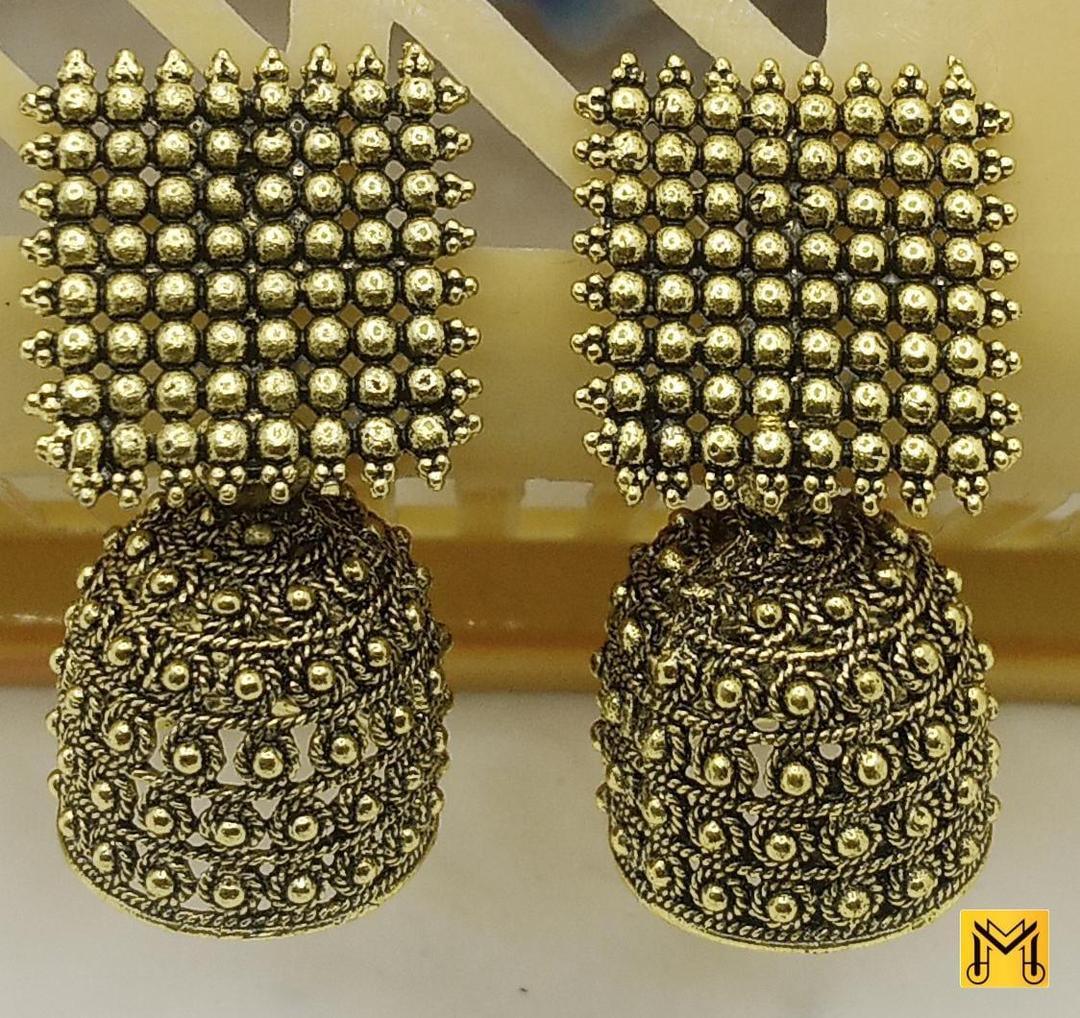 JS Junoon 2 Layered Aluminium Plated Resin Jhumka – Women’s Yellow Earrings (New Box Design) - JSJunoon.com