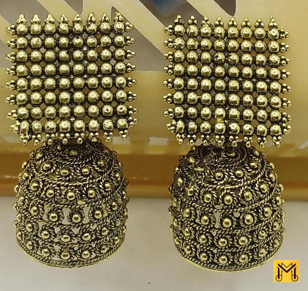 JS Junoon 2 Layered Aluminium Plated Resin Jhumka – Women’s Yellow Earrings (New Box Design)