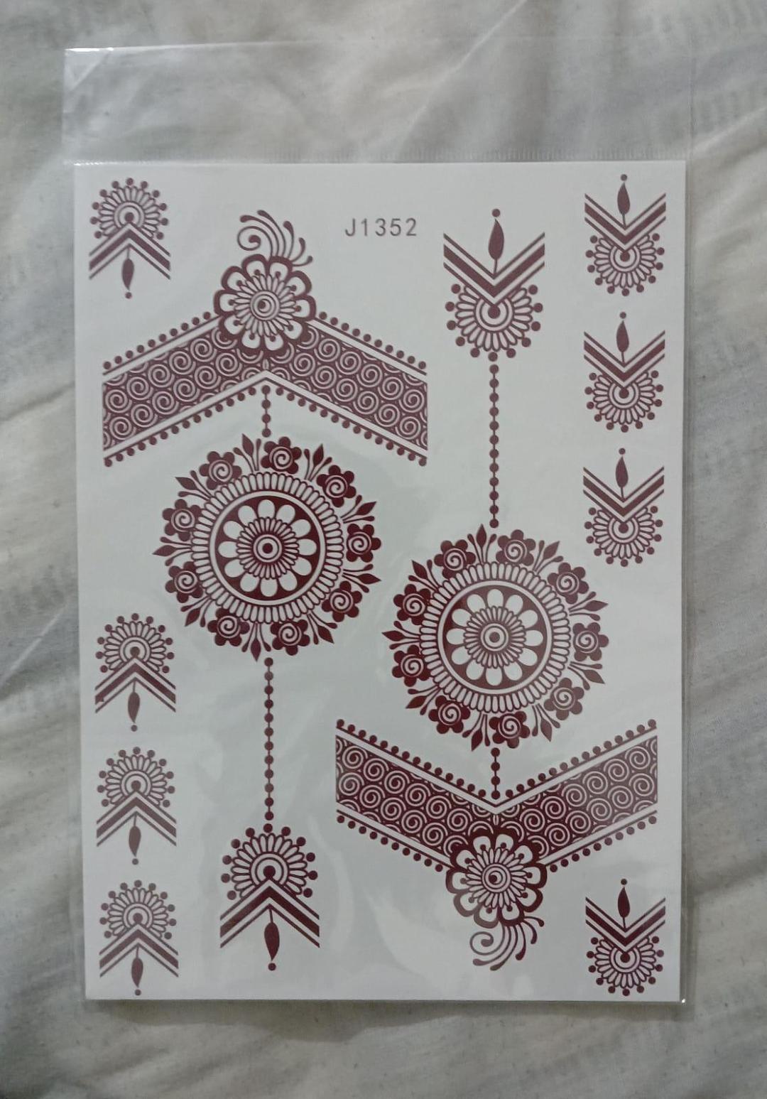 JS Junoon Elegant Brown Self-Adhesive Mehndi Sticker – Easy-to-Apply Body Art for Women