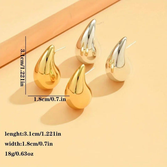 JS Junoon Funky Gold Plated Artificial Stones Earrings – 2 Pcs Women’s Studs