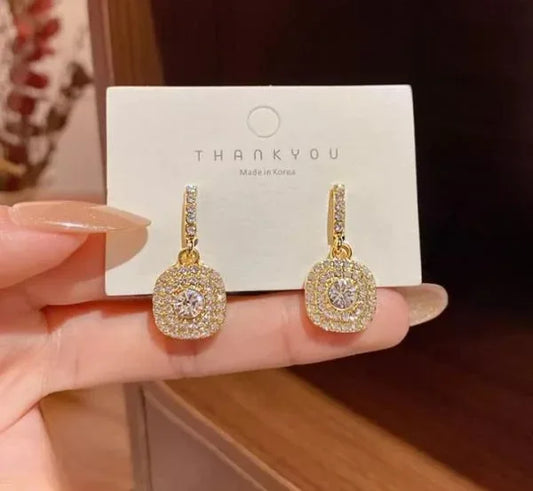 JS Junoon Crystal Earrings – Sparkling Silver Dangle Earrings (PJT-990) - JSJunoon.com