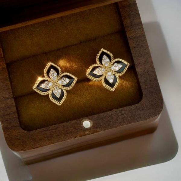 JS Junoon Sparkling Four-Leaf Studs with Cubic Zirconia – 2 Pcs Women’s Earrings (PJT-991) - JSJunoon.com