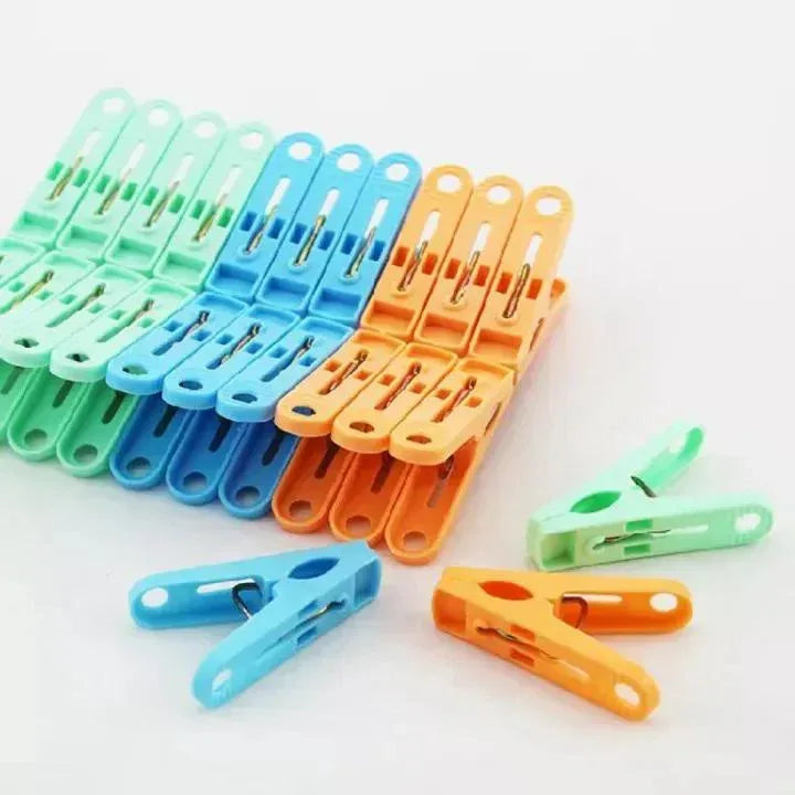40 Pcs Durable Cloth Hanging Clips – Multi-Functional Hanger Holders for Organized Living, Multicolor - JSJunoon.com