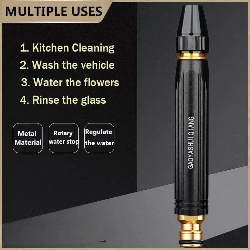 High-Pressure Water Nozzle – 1 Pc Durable ABS Plastic Spray Nozzle for Cleaning & Gardening, Black - JSJunoon.com