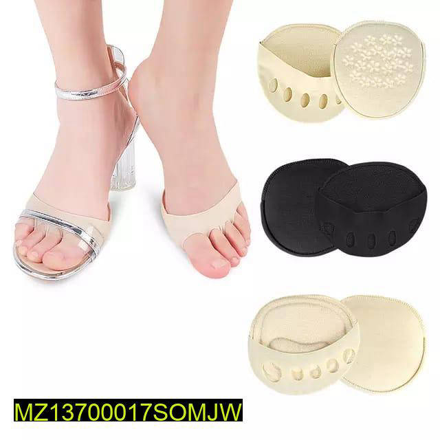 Foot Protection Comfortable Cotton Pads – 4 Pcs Five Toes Forefoot Pads, Anti-Slip Stretchable Cushion Support for High Heels & Daily Wear