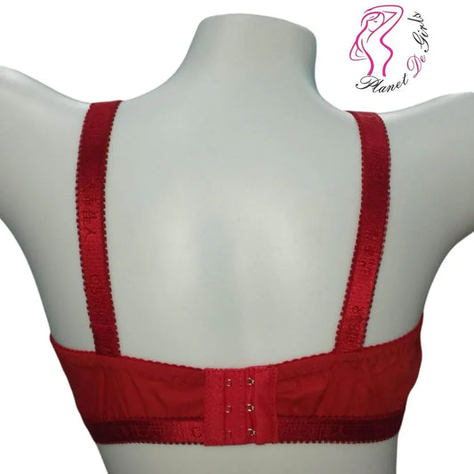 JS JUNOON Cotton Chikan Embroidered Comfortable & Lightweight Non-Padded Bra – Red - JSJunoon.com