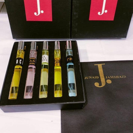 JS Junoon Pocket Perfume – 5 Pcs Unisex Long Lasting Fragrance, Multicolor