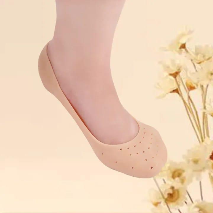 2 Pcs Unisex Silicone Anti-Crack Socks Heel Pads – Ankle Length & Daily Comfort - JSJunoon.com