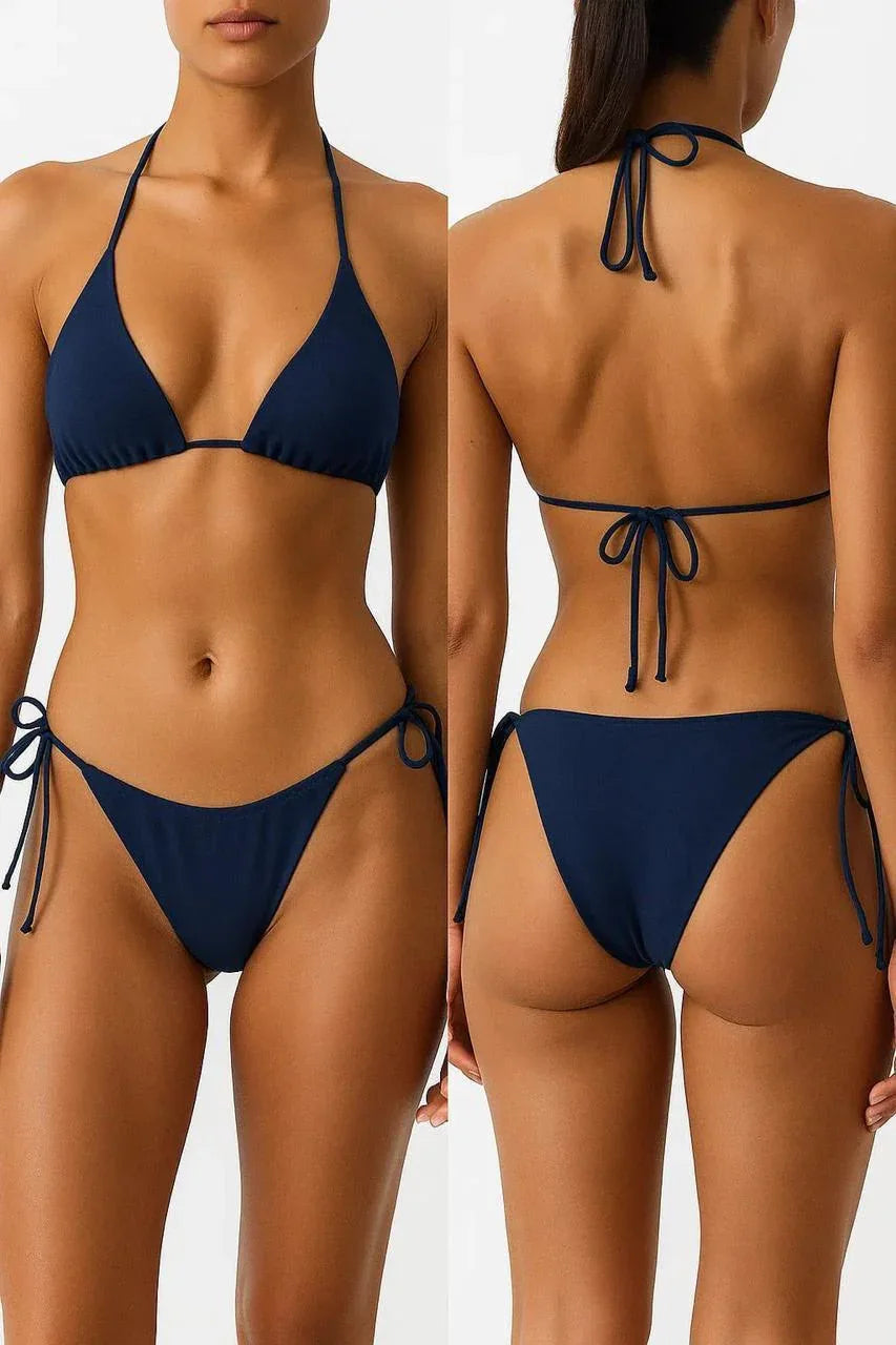JS JUNOON Lycra Plain Comfortable & Breathable Bikini Set – Blue, Free Size - JSJunoon.com