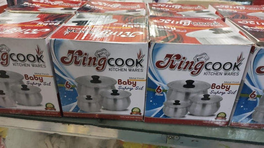 KingCook Aluminium Baby Suprey Milk Pot Set – 3 Pcs Cooking Pots for Daily Kitchen Use - JSJunoon.com