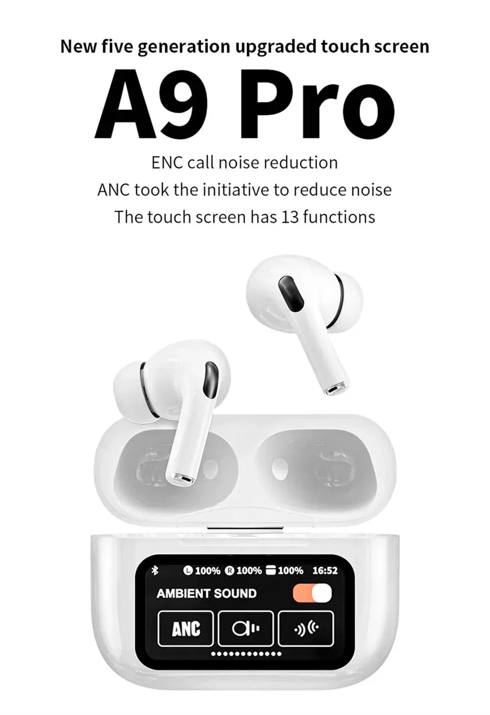 Wireless Airpods 922 Bluetooth 5.3 | ANC | Long Battery | Smart Touch – White - JSJunoon.com