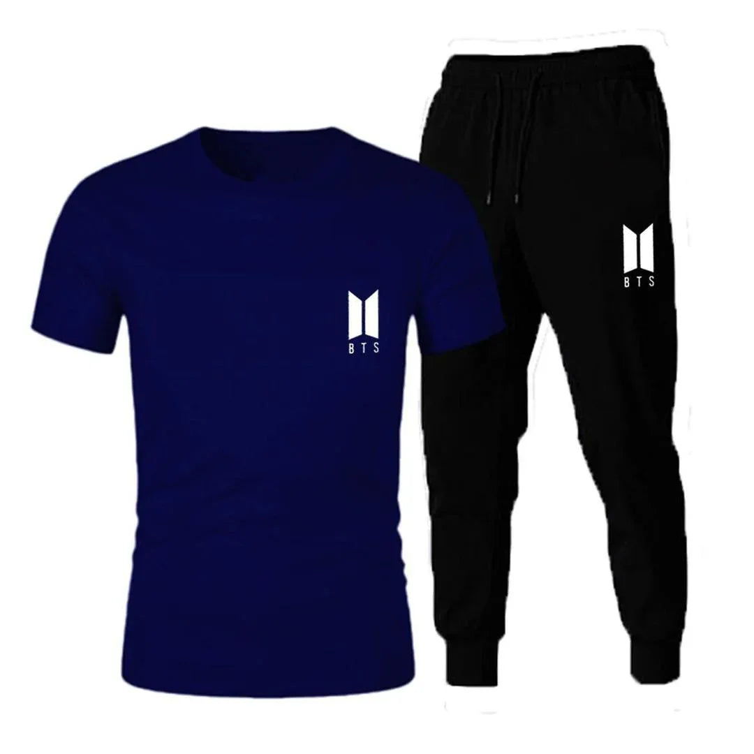 Men’s Jersey Printed Track Suit – 2-Piece Comfortable T-Shirt & Trouser Set for Gym, Casual & Lounge Wear - JSJunoon.com