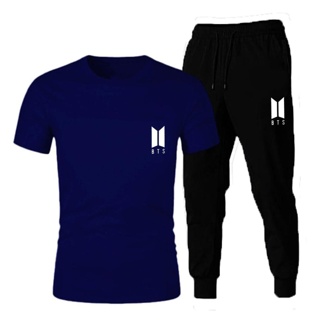 Men’s Jersey Printed Track Suit – 2-Piece Comfortable T-Shirt & Trouser Set for Gym, Casual & Lounge Wear