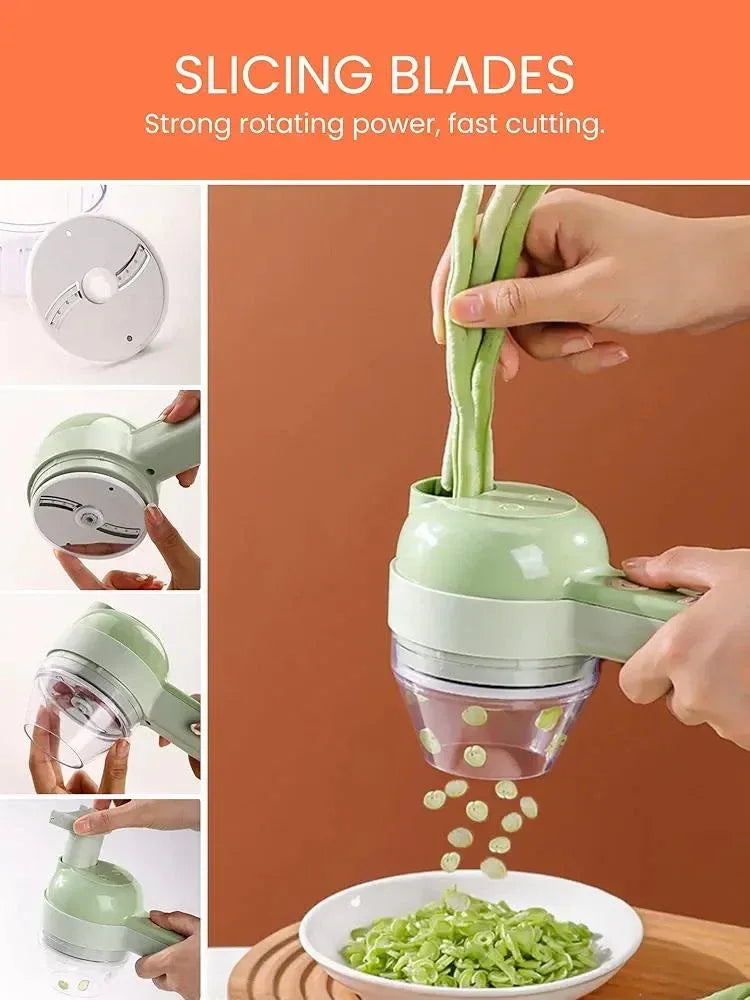 Electric Chopper and Slicer Set – 4 Pcs - JSJunoon.com