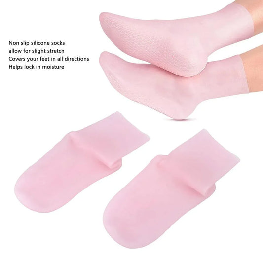 Silicone Gel Support Socks – Comfortable & Reusable, 2 Pcs (Pink) for Everyday Use - JSJunoon.com