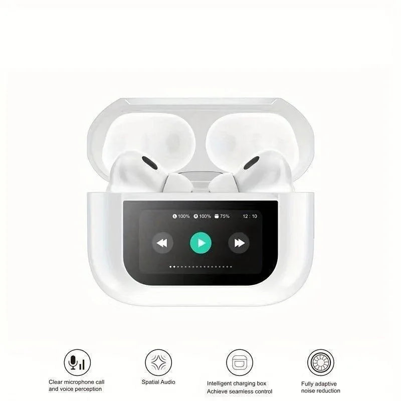 White AirPods – Wireless Bluetooth Earbuds with Charging Case - JSJunoon.com