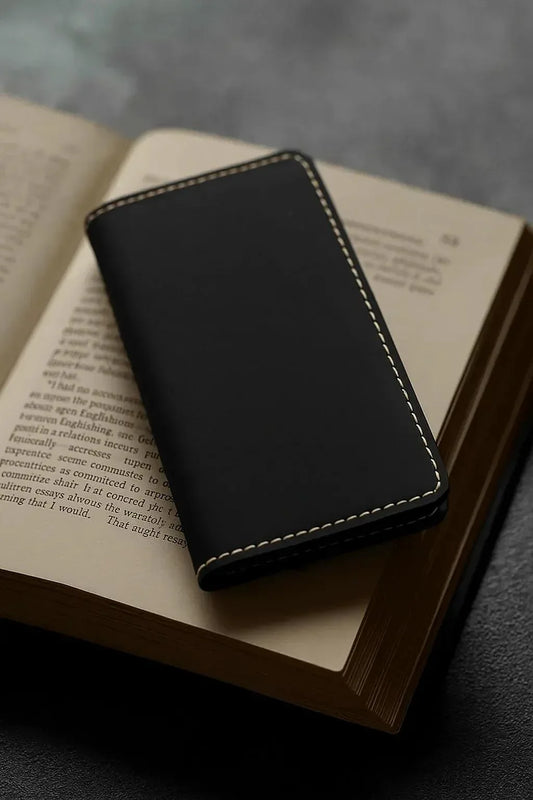 JS JUNOON Rustic Dark Brown Leather Card & Passport Holder – Slim, Pocket-Friendly & Stylish Unisex Wallet, 1 Pc - JSJunoon.com