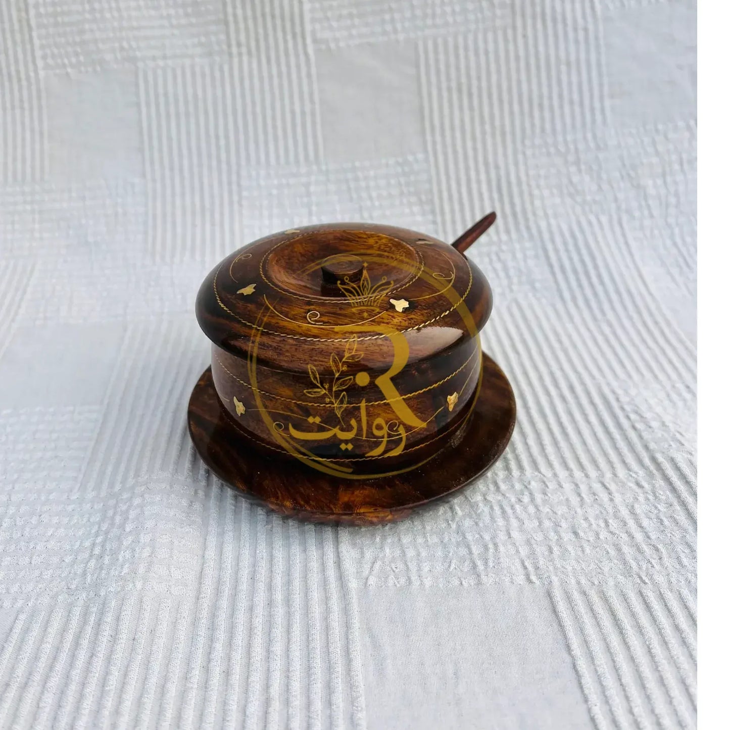 JS Junoon Antique Handcrafted Wooden Sugar Dan with Brass Work – Elegant Kitchen & Table Décor - JSJunoon.com