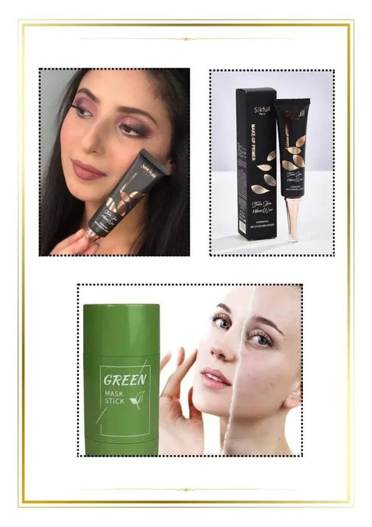 Skin Care Bundle – Green Tea Cleansing Mask & Primer, Perfect Coverage & Pore Care - JSJunoon.com