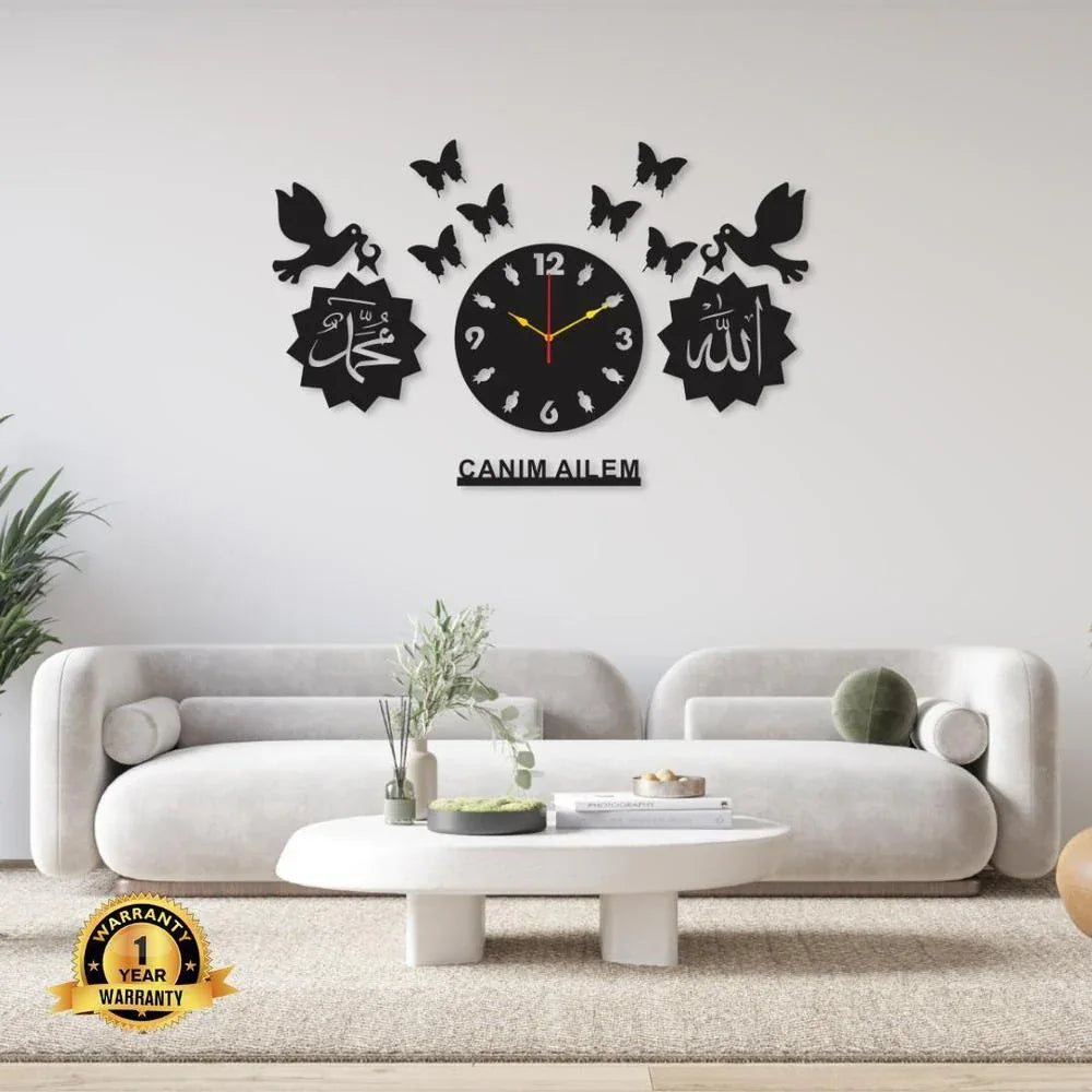 DIY Wall Clock Decoration – Modern MDF Wall Art, 18x14 Inches, Black - JSJunoon.com