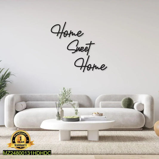 Home Sweet Home Wall Art – Black Chipboard Laminated Sheet, 36x20 Inch Approx, Easy Install - JSJunoon.com