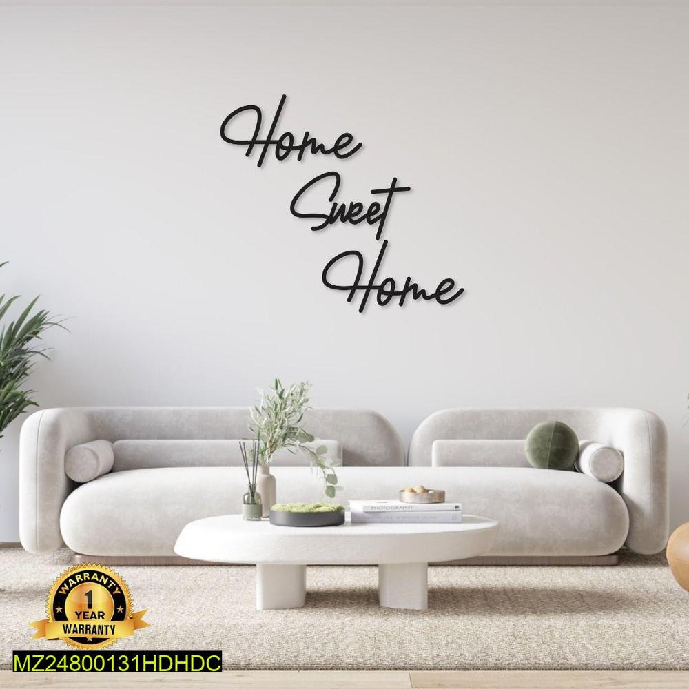 Home Sweet Home Wall Art – Black Chipboard Laminated Sheet, 36x20 Inch Approx, Easy Install - JSJunoon.com