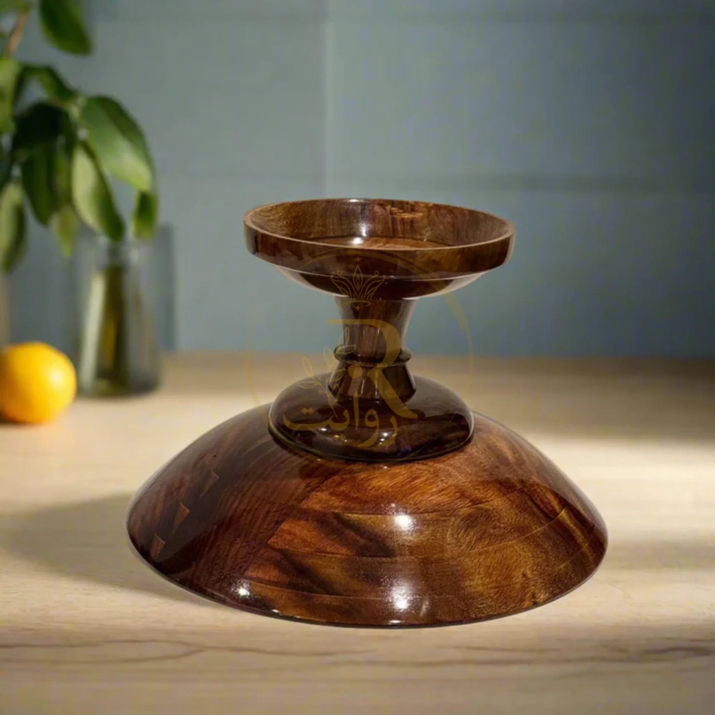 JS Junoon Handcrafted Wooden Fruit Bowl – 12 Inch Rosewood Dining & Kitchen Décor