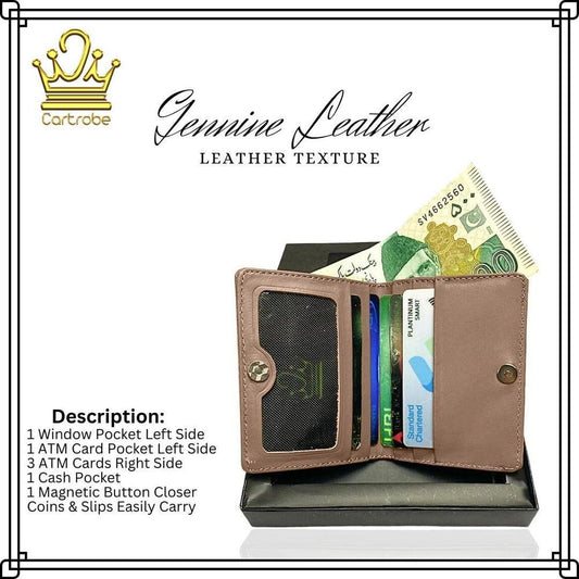 JS JUNOON Men's Smart ATM Card Holder & Cash Wallet – Leather, Slim & Organized, 1 Pc