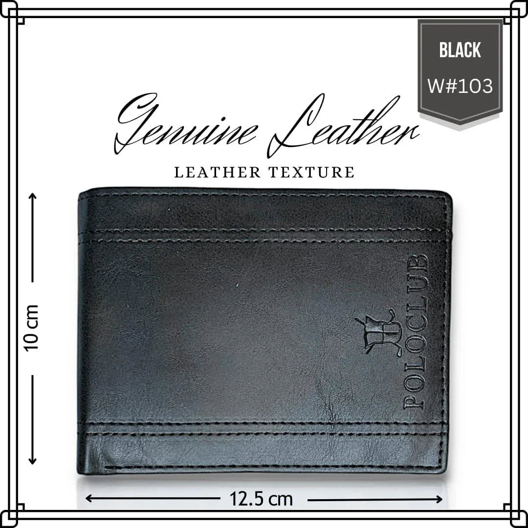 JS JUNOON Unisex Leather Bi-Fold Wallet – Slim Black Wallet with Card Pockets, Stylish & Functional, 1 Pc - JSJunoon.com