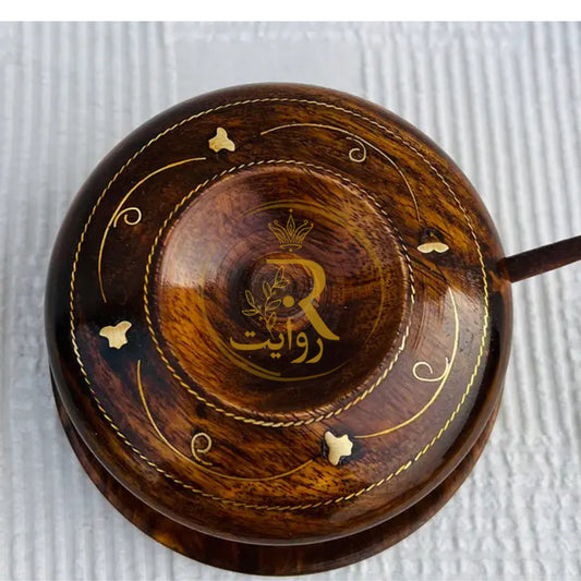 JS Junoon Antique Handcrafted Wooden Sugar Dan with Brass Work – Elegant Kitchen & Table Décor