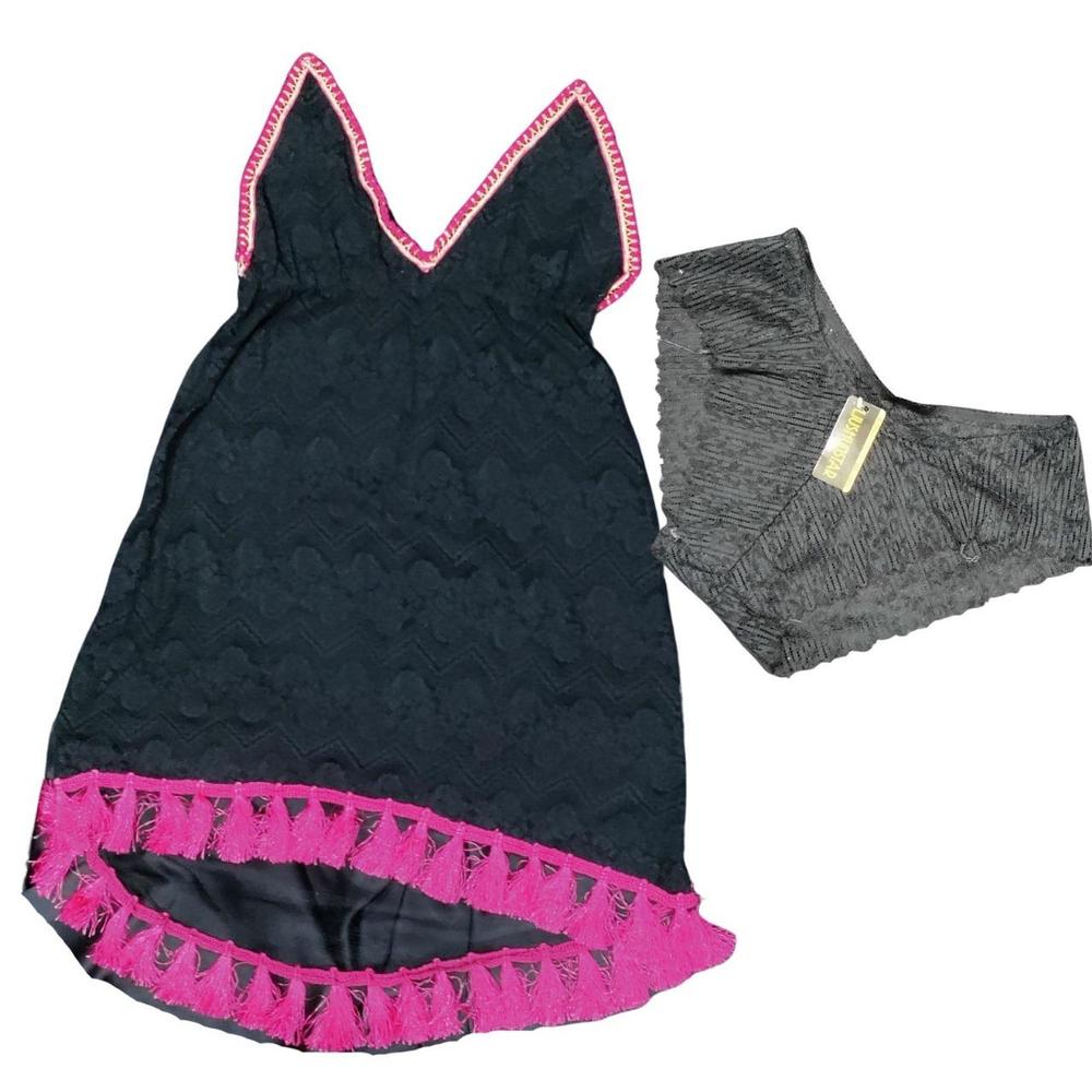 JS Junoon 2 Pcs Women’s Stitched Cotton Printed Night Suit – V-Neck Sleepwear Set (Blue, Red)